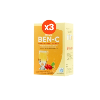 Amado Ben-C - อมาโด้ เบญ-ซี 3 กล่อง (1กล่อง บรรจุ10เม็ด) (หมดอายุ 09/2023)