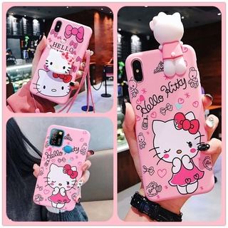 เคสซิลิโคนนิ่ม ลายการ์ตูน Hello Kitty สีชมพูน่ารัก สำหรับ OPPO A83 A77 F3 F7 R9s Plus R15 Pro R17 F3 Plus Realme C2