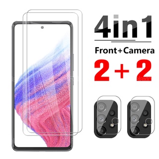 4in1 Screen+Camera Protective Glass For Samsung Galaxy A03s A13 A23 A33 A53 A73 Tempered Glass Samsong A 03 23 33 53 73 A Film