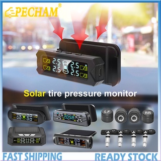 ภาพขนาดย่อสินค้าเครื่องตรวจจับความดันลมยางรถยนต์ พลังงานแสงอาทิตย์ TPMS เครื่องวัดความดันลมยาง พลังงานแสงอาทิตย์ หน้าจอ LCD 0-8Bar