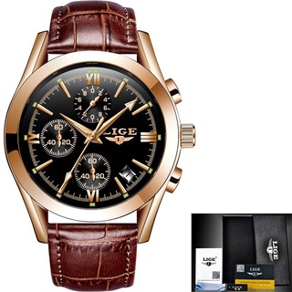 LIGE Watch Men Sport Quartz Fashion Leather Clock Mens Watches Top Brand Luxury Waterproof Business Watch