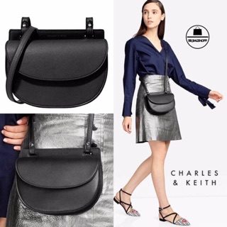 CHARLES &amp; KEITH Half Moon Crossbody Bag Saddle