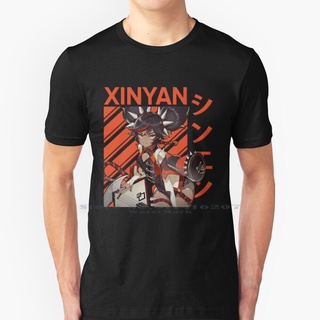 เสื้อยืดผ้าฝ้ายพิมพ์ลายคลาสสิก ใหม่ Xinyan | Genshin Impact เสื้อยืดแขนสั้น แฟชั่นสําหรับผู้ชาย