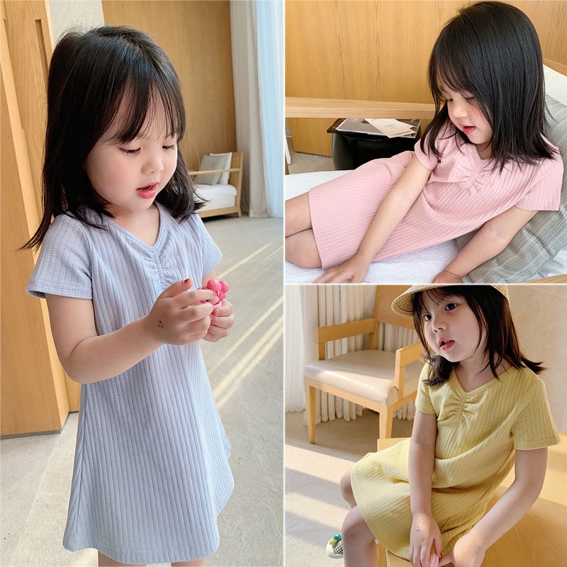 ชุดเด็กผู้หญิง-ชุดฤดูร้อนเด็กทารกเสื้อผ้าเด็ก-2020-เด็กใหม่ชุดสาวฝ้ายเกาหลี