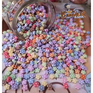 30g ABC1754 ลูกปัด ABC สีหวาน ดอกไม้ คละสี ขนาด 7 มิล ใช้สำหรับงานตกแต่ง 30g beads