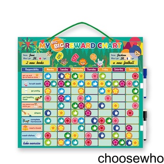 [CHOO] 1 Set Kids Magnetic Reward Chart Flexible Customizable Daily Routine Calendar Toy Behavior Rewarding Board Gift