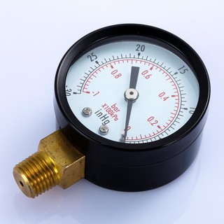 ภาพขนาดย่อของภาพหน้าปกสินค้าDry Utility Vacuum Pressure Gauge Blk.Steel 1/4" NPT Lower Mount, -30HG/0PS Oticle จากร้าน oticle.th บน Shopee ภาพที่ 3