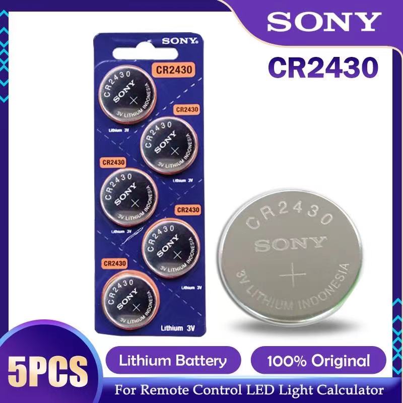 ถ่านกระดุม-sony-cr2430-lithium-3v-ถ่าน-จำหน่ายยกแผง-1แผง-5ก้อน-หมดอายุปี-2030