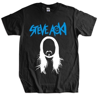 T-shirt  เสื้อยืด ผ้าฝ้าย ทรงหลวม พิมพ์ลายโลโก้ STEVE AOKI Electro House Music DJ สีดํา แฟชั่นฤดูร้อน สําหรับผู้ชาย และผ