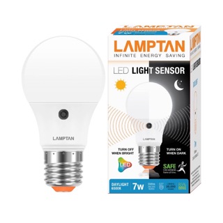 เช็ครีวิวสินค้าหลอดเซนเซอร์ LAMPTAN แลมตั้น แลมป์ตั้น แท้เปิด ปิด อัตโนมัติ LED Light Sensor 7W หลอดไฟเซนเซอร์ พร้อมส่งแล้ววันนี้ครับ!!