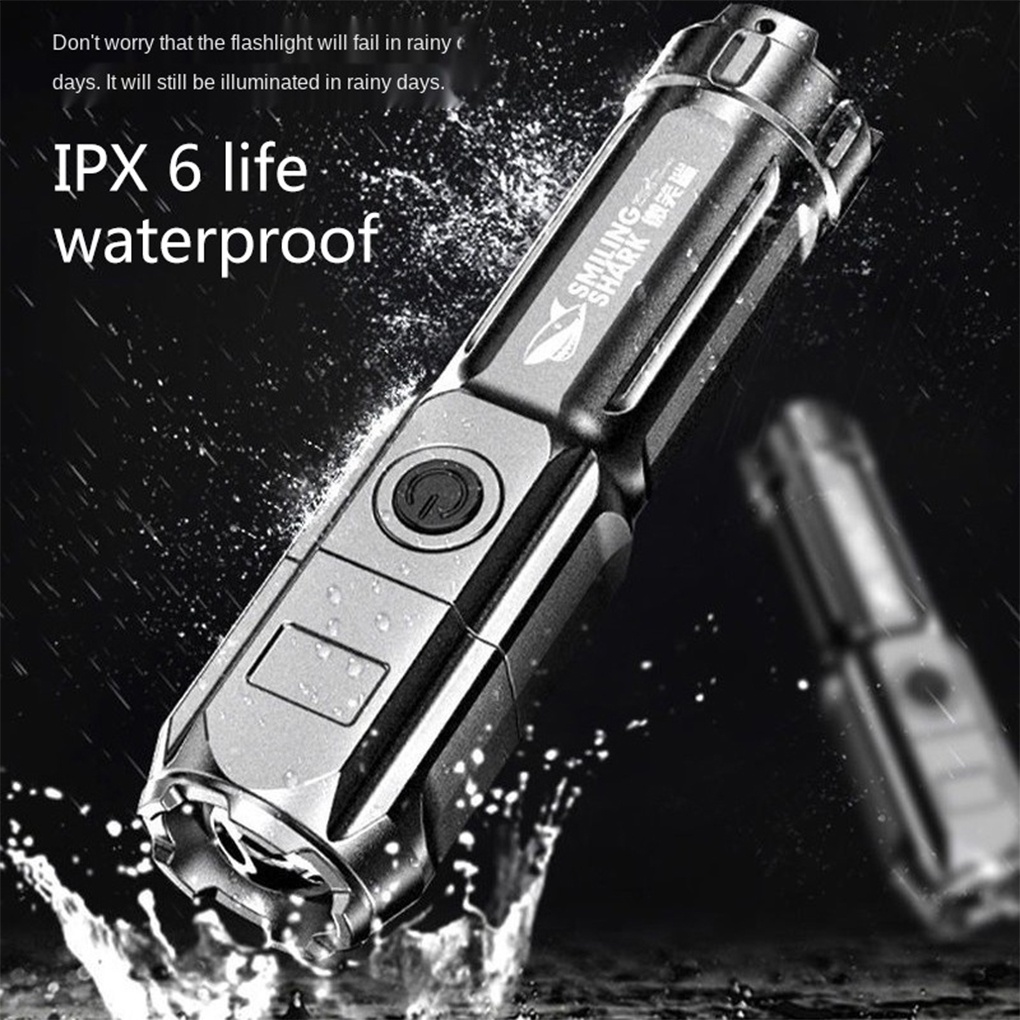 biho-flashlight-high-brightness-focusing-flashlight-waterproof-usb-charging-torch-waterproof-plastic-torch