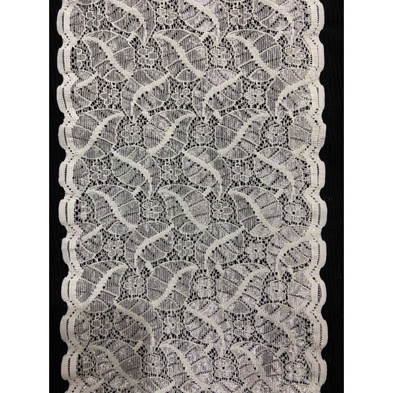 ภาพหน้าปกสินค้าSALE ️ ลูกไม้7นิ้ว สีขาวออฟ ลายใบไม้ 10หลา120 จากร้าน lace25mook บน Shopee