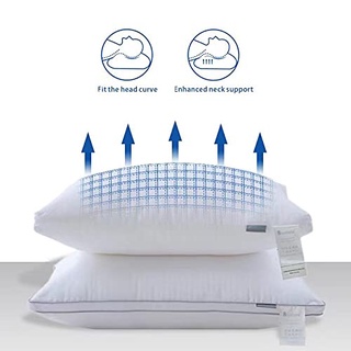 【บลูไดมอนด์】Large Pillow2 Pack，100% Polyester Cotton Hotel Luxury Pillow