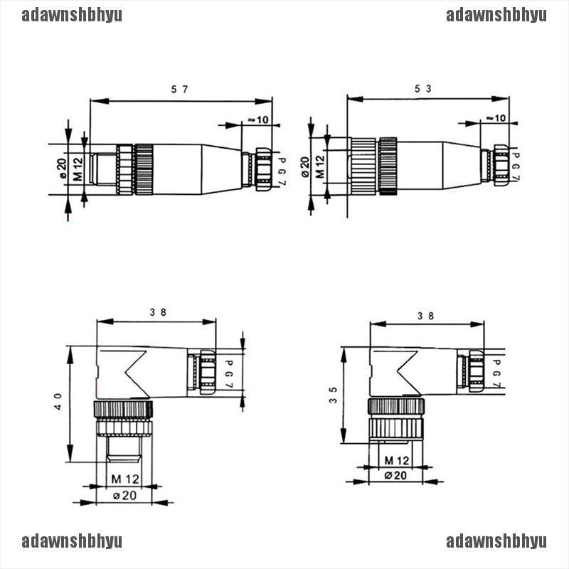 adawnshbhyu-ตัวเชื่อมต่อเซนเซอร์-m12-3-4-5-pin-ตัวผู้-ตัวเมีย-ตรง-ขวา-1-ชิ้น