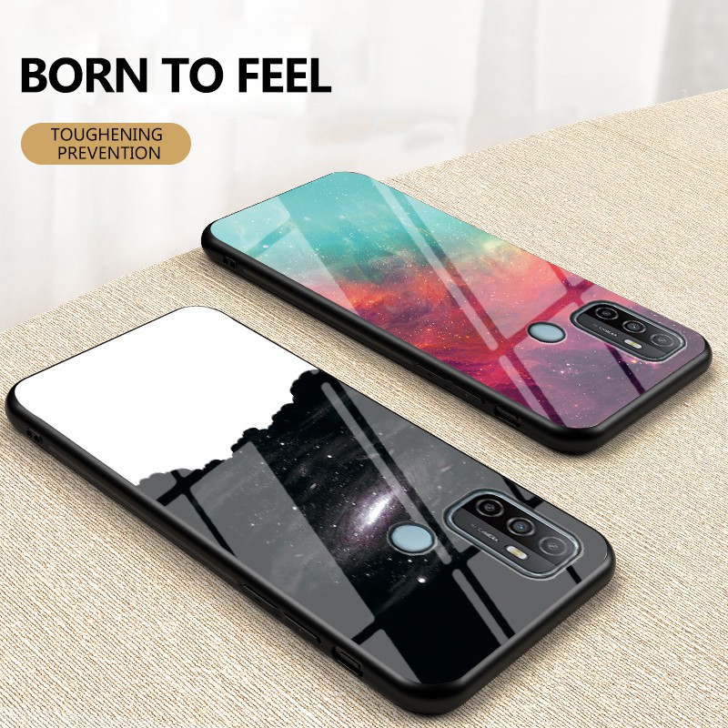 กรณี-oppo-a53-2020-ฝาครอบกรณี-gradient-starry-glass-casing-เคสโทรศัพท์-oppo-a53-a-53-oppoa53-2020-back-cover