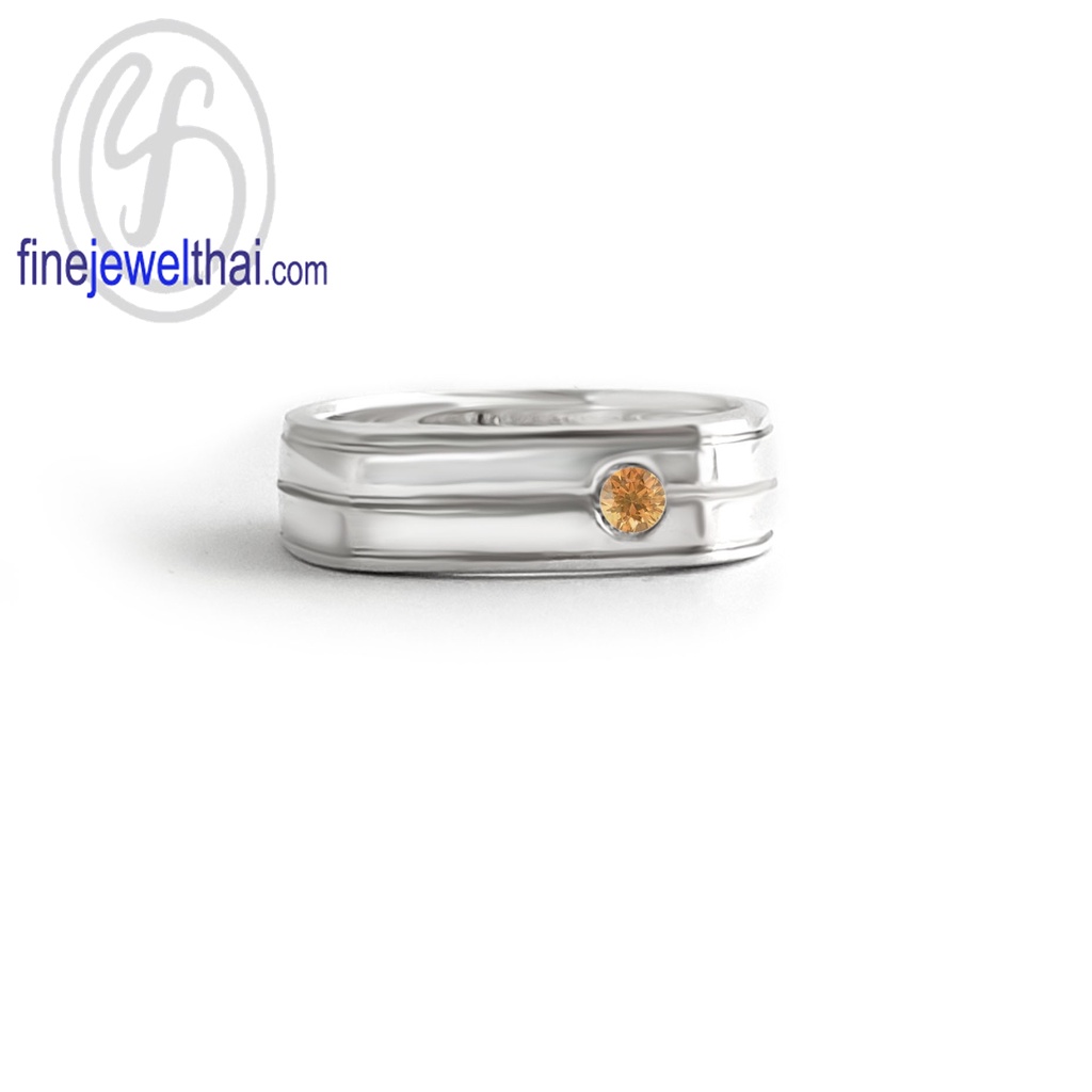 finejewelthai-แหวนบุษราคัม-บุษราคัม-แหวนพลอย-แหวนประจำเดือนเกิด-yellow-sapphire-silver-ring-birthstone-r1423yl