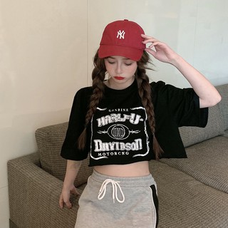 CHUUCHOP_พร้อมส่ง(C6247)💓✨🧸Haley crop tee เสื้อยืดครอปมี2สี