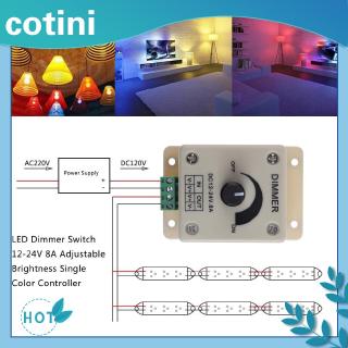 COOD🚀สวิตช์หรี่ไฟ LED 12-24V 8A ปรับความสว่างได้ควบคุมสีเดียว