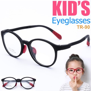 KOREA แว่นตาแฟชั่นเด็ก แว่นตาเด็ก รุ่น 2103 C-1 สีดำ ขาข้อต่อ วัสดุ TR-90 (สำหรับตัดเลนส์) เบาสวมไส่สบาย