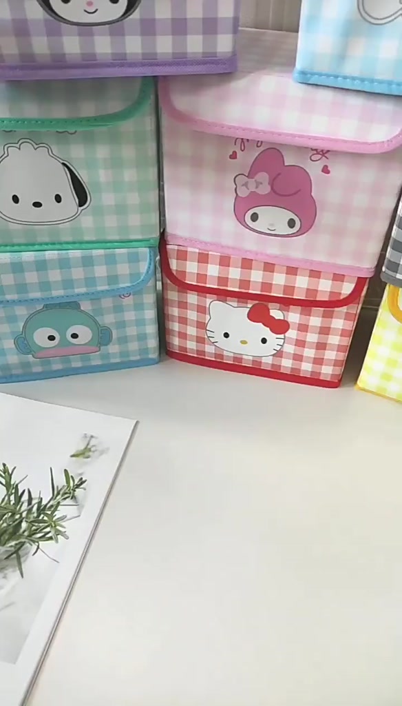 กล่องพับใส่ของ-พร้อมฝาปิด-care-bears-กล่องอเนกประสงค์ใส่ของใช้ต่างๆ-สามารถพับเก็บได้-ไซส์เล็ก-ขนาด-20-14-15-cm