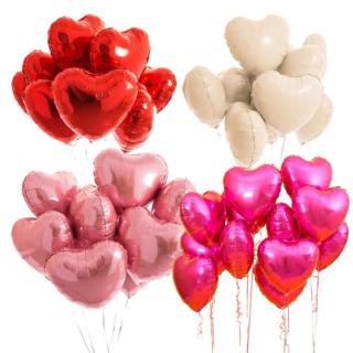 5pcs Event Balloons 18inch Heart Shaped Foil Balloon Large Love Wedding Happy Birthday Party Decoration Air Ballons