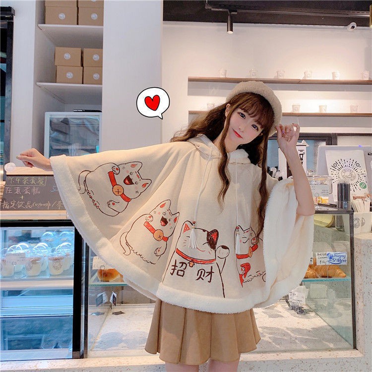 เกาหลี-ใหม่-บวกกำมะหยี่-เสื้อฮู้ด-ฤดูใบไม้ร่วงและฤดูหนาวหูแมวน่ารักบวกเสื้อนักเรียนกำมะหยี่หนาหญิงสาวญี่ปุ่นนุ่มคลุมด้วย
