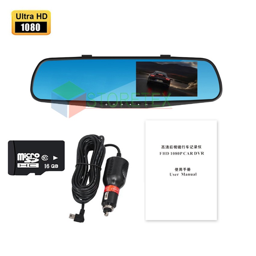 c10216-car-camera-กล้องติดรถยนต์-กระจกกล้องหน้าพร้อม-sd-card-16-gb