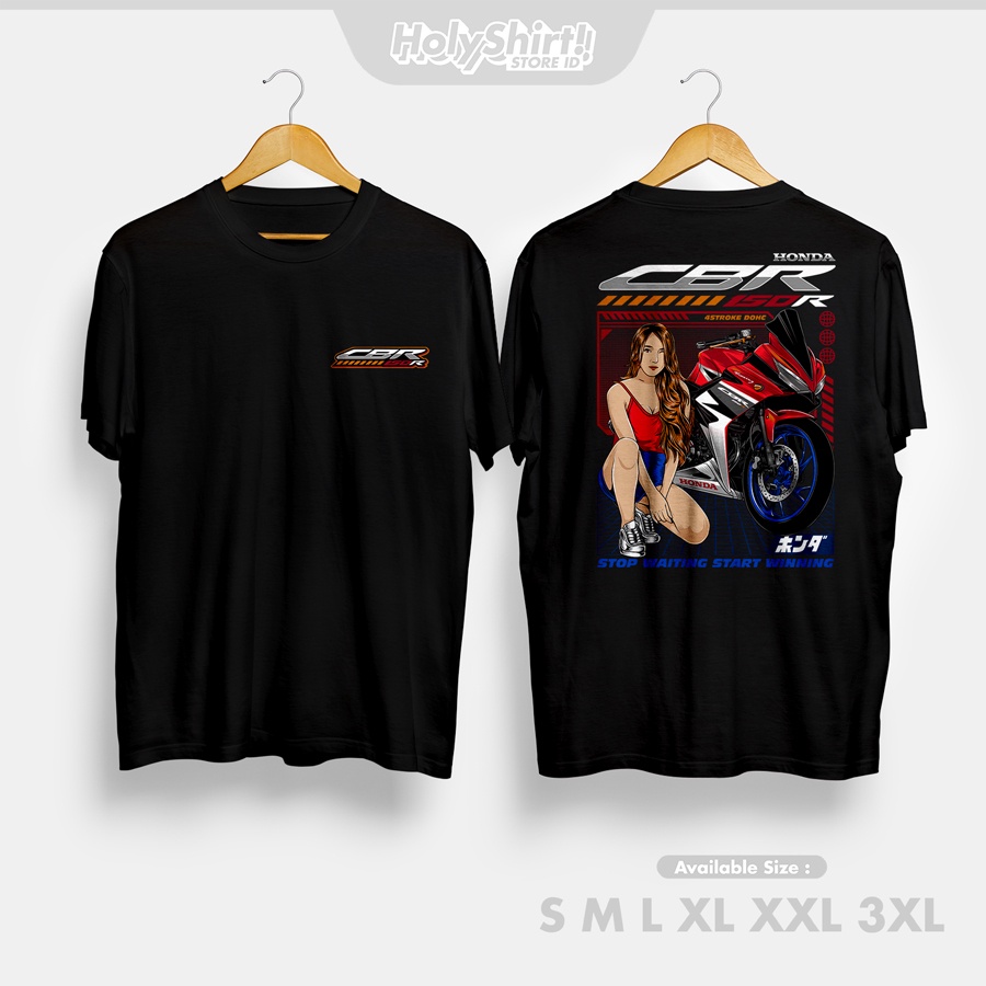 เสื้อยืดสีขาวเสื้อยืด-พิมพ์ลาย-honda-cbr150r-facelift-stop-waiting-start-winning-สําหรับรถยนต์s-4xl