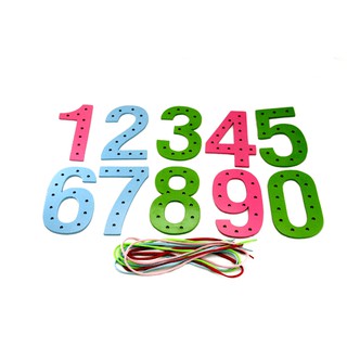 0616กระดานร้อยเชือก ตัวเลข 1-10 , ของเล่นไม้, ของเล่นเสริมพัฒนาการ, ของเล่นเด็กอนุบาล, สื่อการสอนเด็กอนุบาล