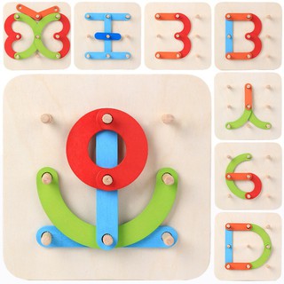 ของเล่นไม้มอนเตสซอรี่ Wooden Alphabet &amp; Number Assembly