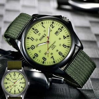 เช็ครีวิวสินค้าSOKI นาฬิกาข้อมือควอตซ์อะนาล็อก สไตล์ทหาร สำหรับผู้ชาย