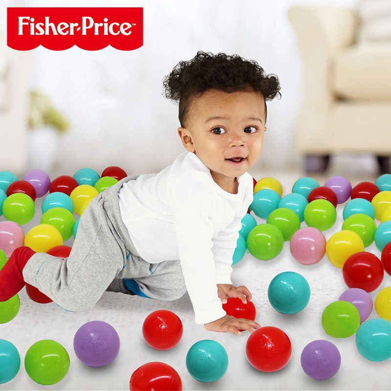 ของแท้-fisherprice-ลูกบอลพลาสติก-ลูกบอลนิ่ม-ใส่บ้านบอล-ขนาด-5-5-เซนติเมตร-คละสี-100-ลูก