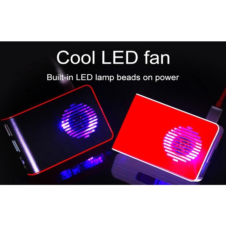 PROTECTIVE CASE FOR RASPBERRY PI 4B WITH BLUE LED FAN เคส ราสเบอร์รี มี ...