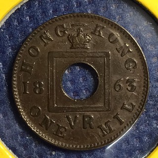 No.14111 ปี1863 ฮ่องกง 1 MIL เหรียญสะสม เหรียญต่างประเทศ เหรียญเก่า หายาก ราคาถูก