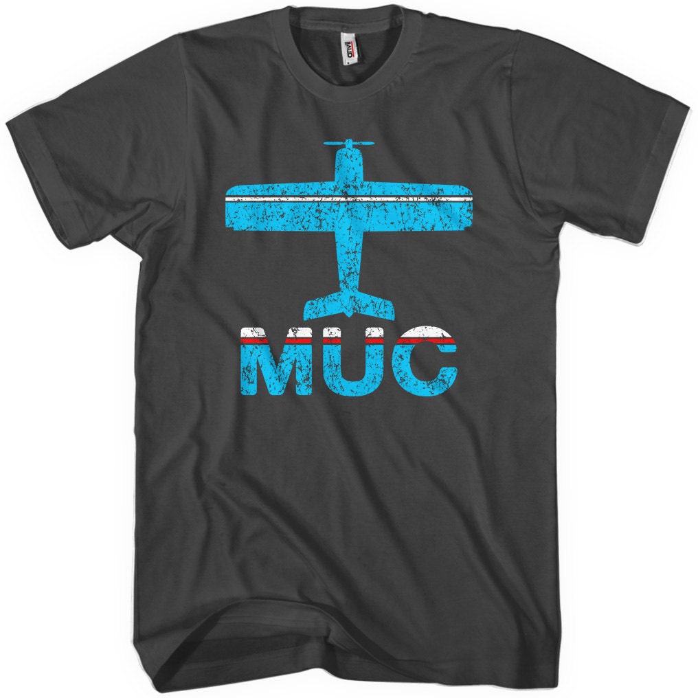 เสื้อยืดอินเทรนด์ผู้ชายอินเทรนด์ผู้หญิงเสื้อยืด-พิมพ์ลาย-fly-munich-muc-airport-xs-s-m-l-xl-2x-3x-4x-สไตล์เยอรมนี-สําห