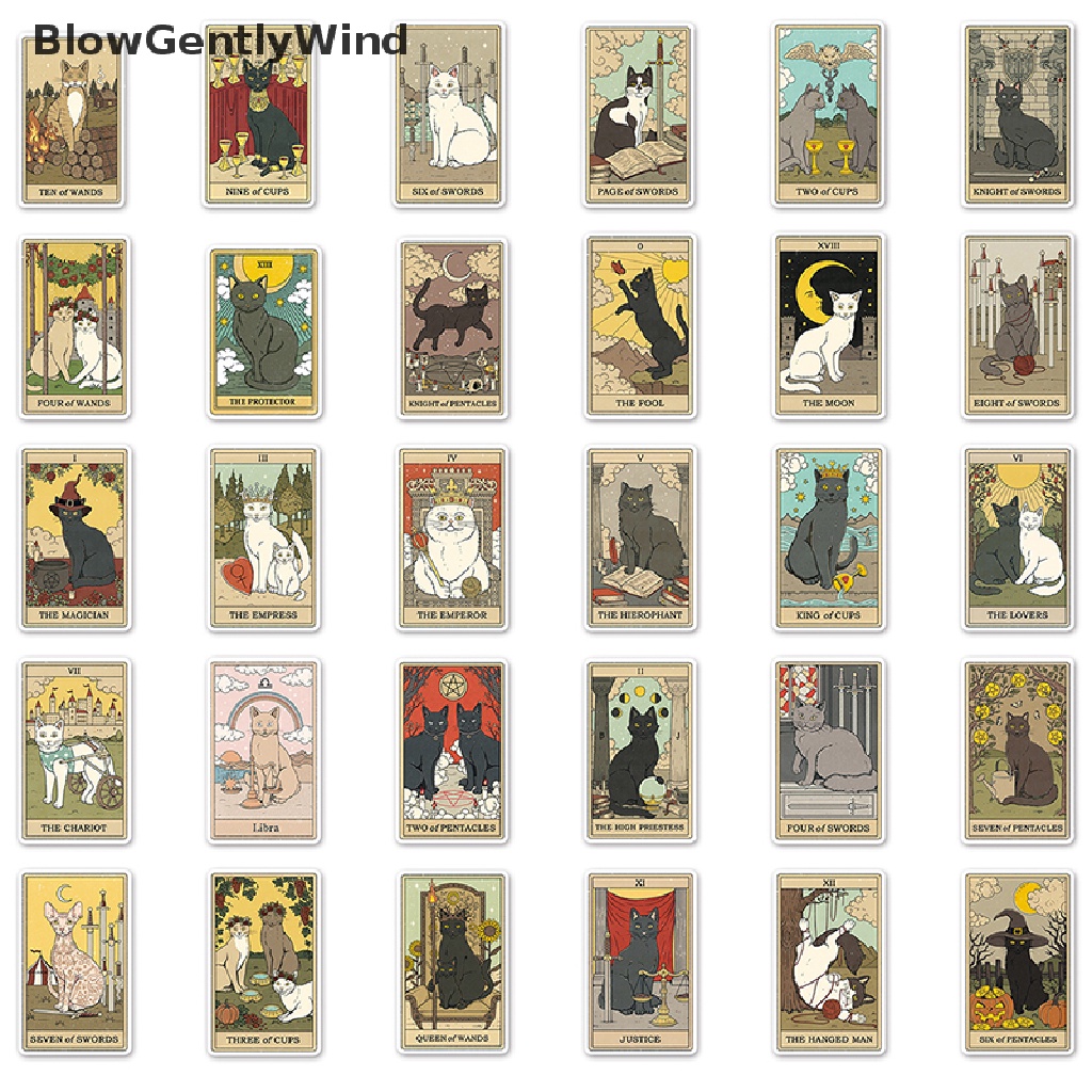 blowgentlywind-62pcs-cartoon-tarot-cards-graffiti-sticker-decoration-suitcase-diy-thin-sticker-bgw