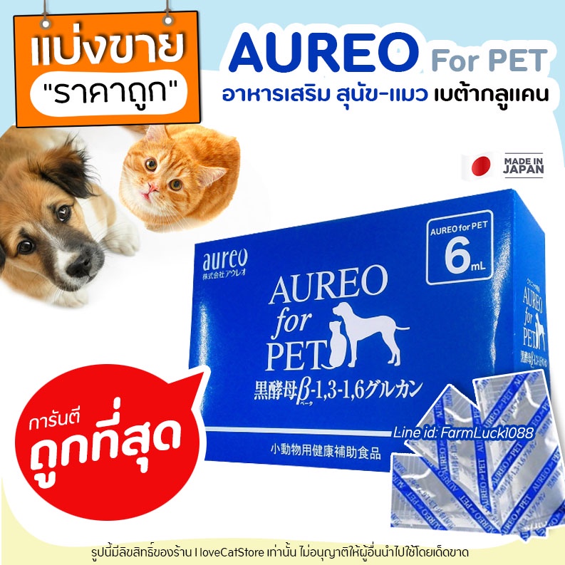 ภาพหน้าปกสินค้าAureo for PET อูเรโอะ อาหารเสริมกระตุ้นภูมิคุ้มกัน สำหรับสัตว์เลี้ยง ที่ไม่สบาย ภูมิคุ้มกันตก โรคเรื้อรังต่างๆ