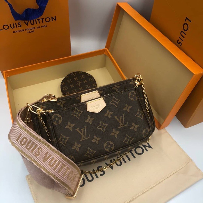 louis-vuitton-multipochette-สายสีชมพู