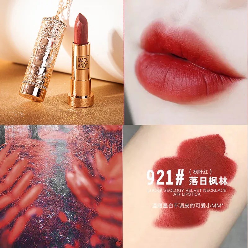 mk082-ใหม่-แท้-lipstick-ลิปสติก-เนื้อกำมะหยี่กึ่งแมท-mackandy-สีชัดแน่น-ติดทน-กันน้ำ