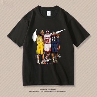 เสื้อยืดสีขาวKobe เสื้อยืดแขนสั้น ผ้าฝ้าย ทรงหลวม สไตล์สตรีท เหมาะกับฤดูร้อน สําหรับผู้ชาย 2021S-4XL