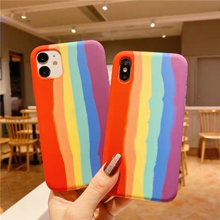 [ พร้อมส่ง ] Case Xiaomi Redmi 9A เรดมี่9A งานกำมะหยี่สายรุ้ง เคสสายรุ้งไล่โทนสีนิ่ม Xiaomi Redmi9A