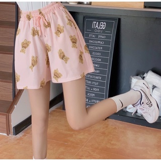DAIRY(9181)กางเกงขาสั้นเอวยืดผ้านิ่มลายหมีใส่สบายน่ารัก