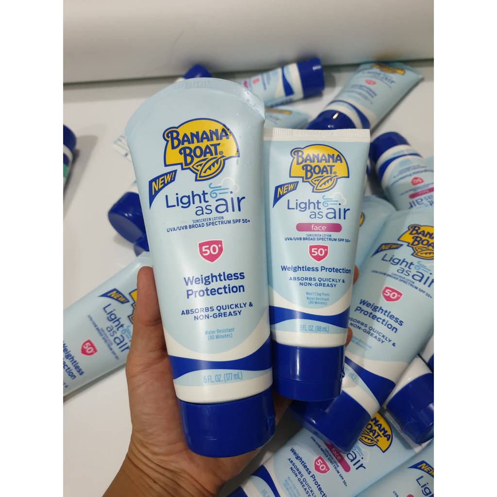 Banana Boat Light as Air Sunscreen Lotion SPF 50+ โลชั่นกันแดดบานาน่าโบ