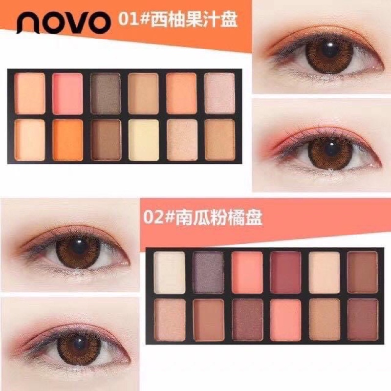 ส่งฟรี-ใหม่-พร้อมส่ง-ของแท้-novo-noble-eye-shadow-12-สี