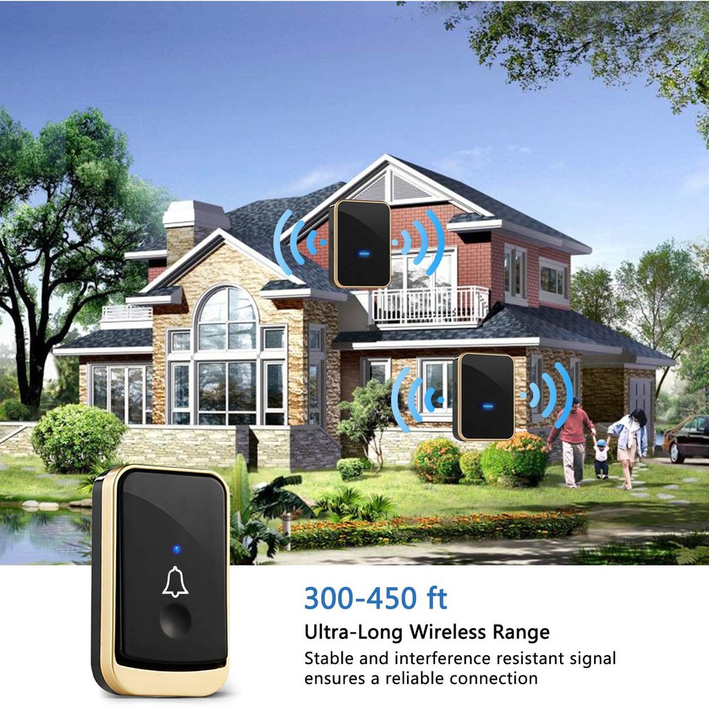 ชุนฮีกริ่งประตู-waterproof-doorbell-3-volume-1-receiver-and-2-button