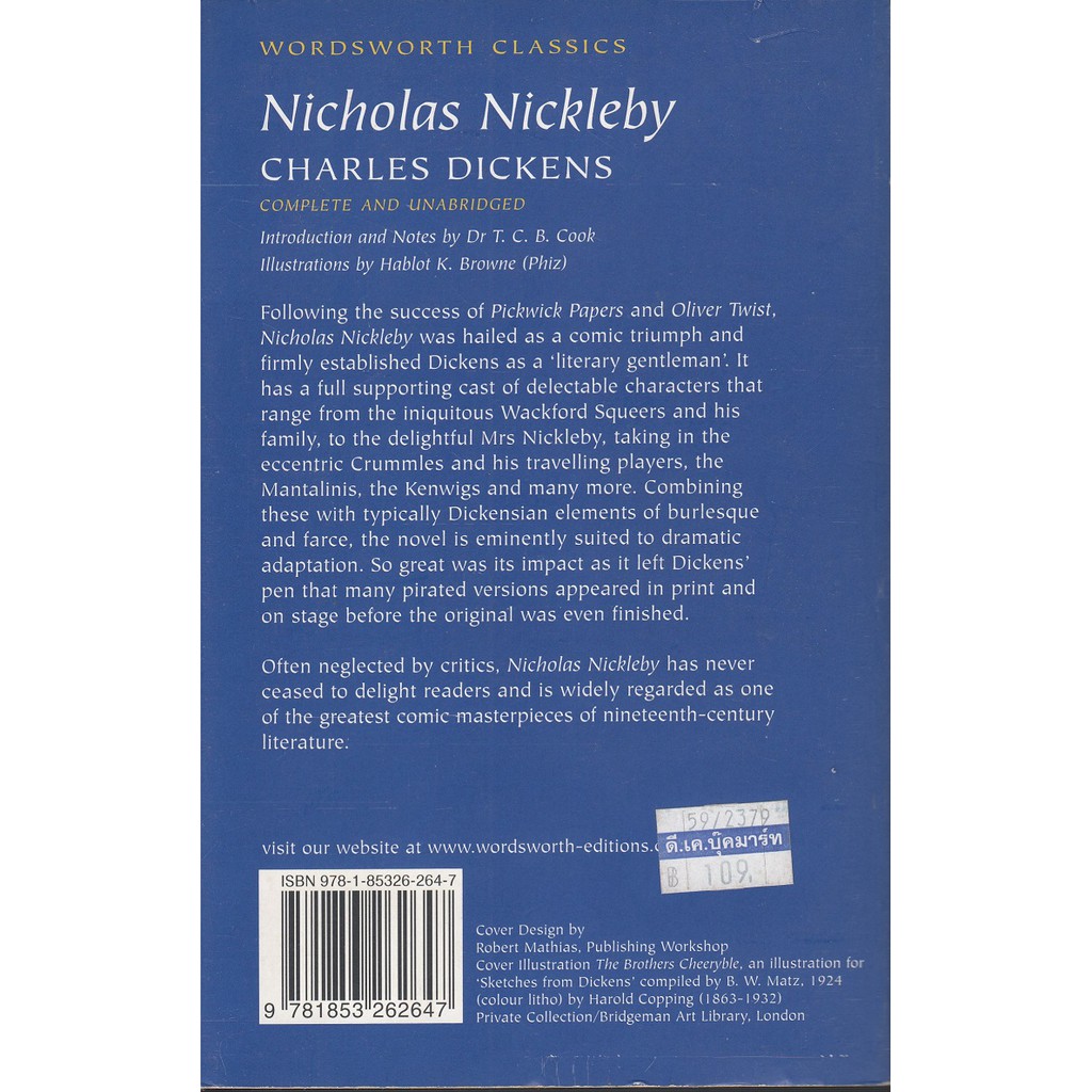 dktoday-ปกน้ำเงิน-wordsworth-readers-nicholas-nickleby-author-charles-dickens-สภาพเก่า-ลดราคาพิเศษ
