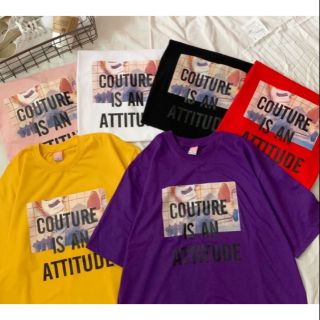 เสื้อยืดโอเวอร์ไซส์ ลายCOUTURE