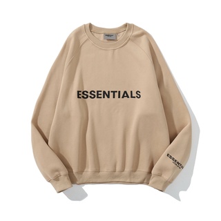 *พร้อมส่ง** เสื้อกันหนาวแขนยาว คอกลม พิมพ์ลายตัวอักษร FOG ESSENTIALS แนวสตรีท ลําลอง สําหรับผู้หญิง และผู้ชาย