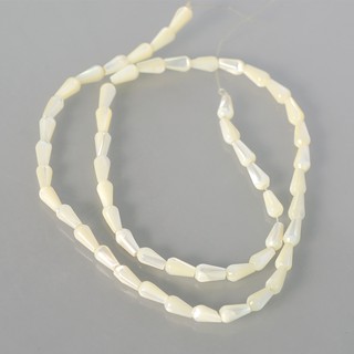 เปลือกหอยแท้ (mother-of-pearl) ทรงหยดน้ำ (Teardrop) 4x8 mm. - (LZ-0387 สีขาว)