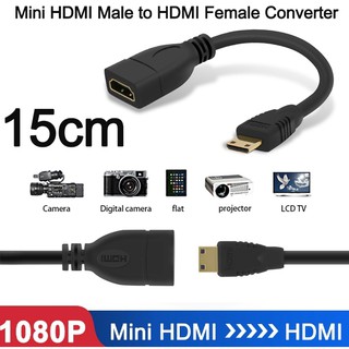 สายแปลง Mini HDMI to HDMI male to female Converter Adapter Cable High Speed 1080P 1.4V for Camera Computer Multimedia.